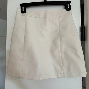 White Leather Skirt - S